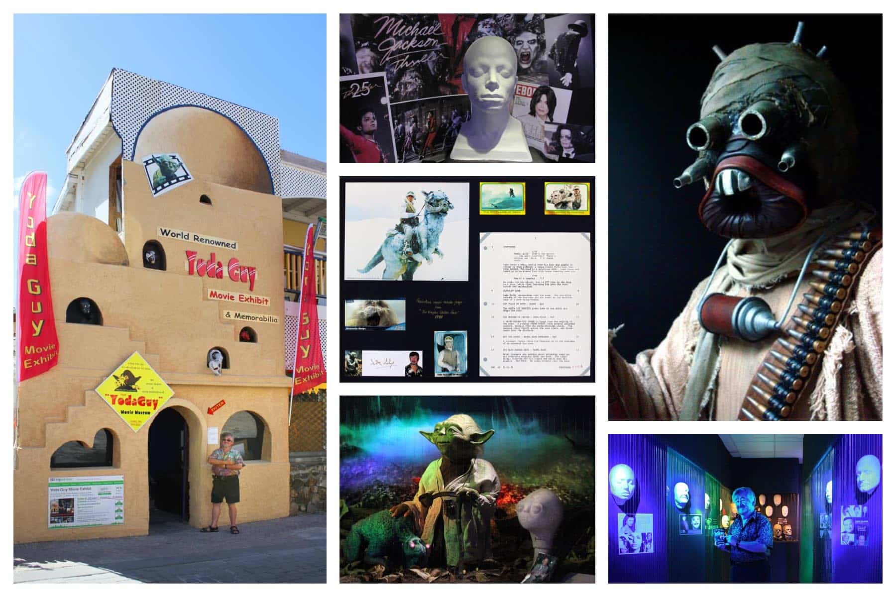 Yoda Guy Movie Exhibit Museum -Head of Town - Philipsburg, Capital Dutch St Maarten - Boardwalk activities - Cruise Port - Tourism Destination - Nick Maley's creations for Star Wars, Terminator, Men in Black, Alien. 