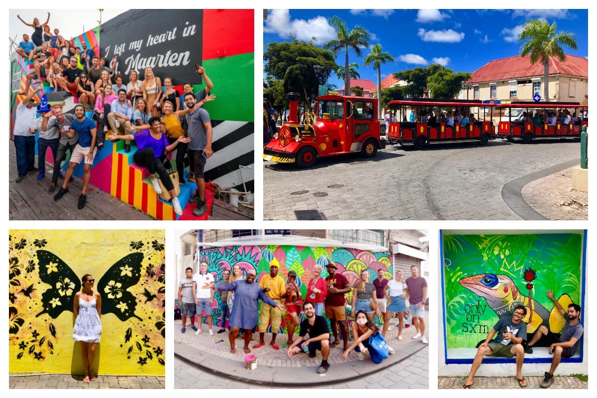 Sint Maarten Mural Tour Philipsburg - Explore all Murals while enjoying Drinks and Food - Group trip with Train