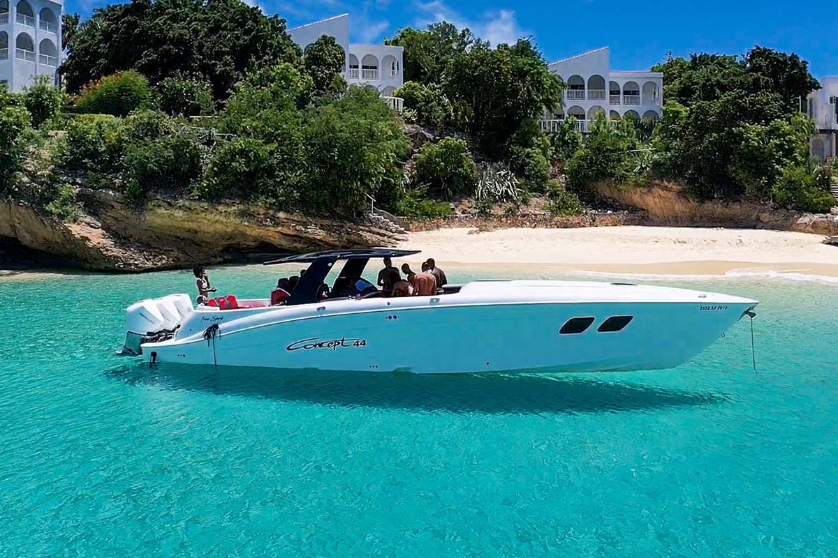 Concept 44 - Airport Transfer, Luxury Powerboat Charter, Speed, Elegance, Comfort, Anguilla, St. Barths, SXM, St. Martin