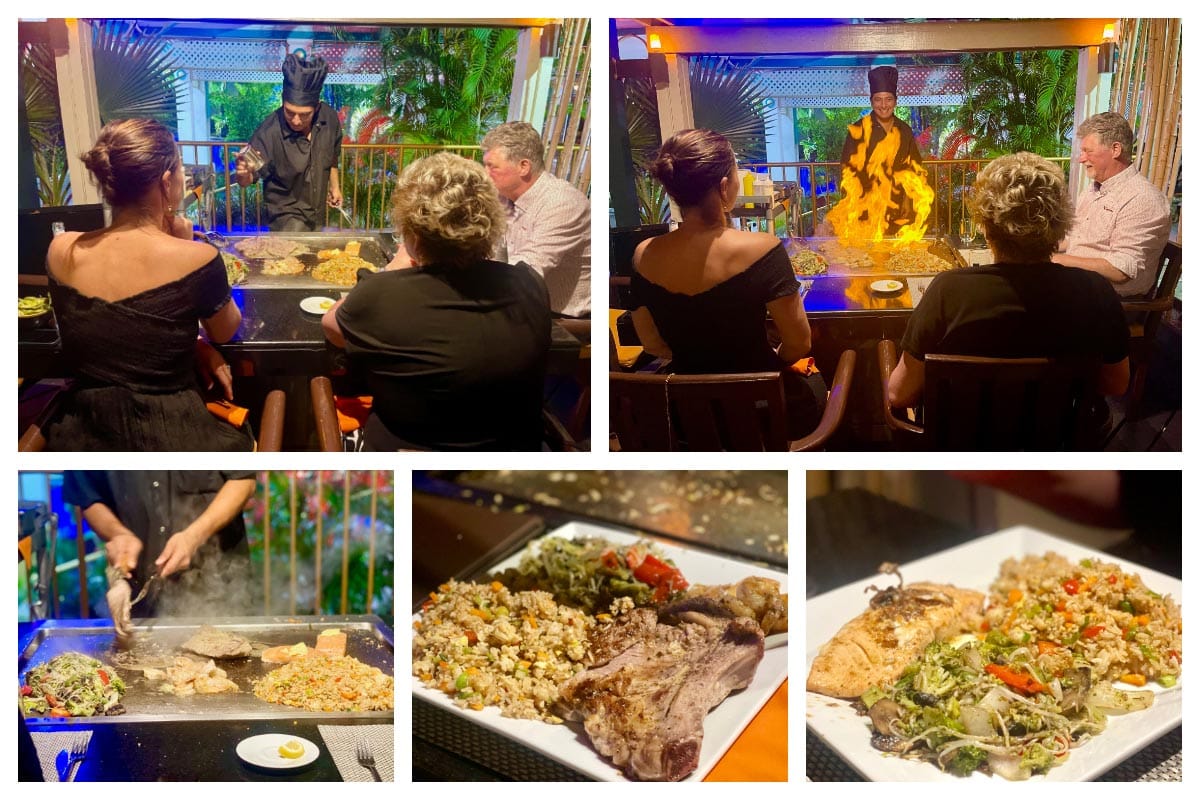 Melange Grill Hibachi Chef Miguel - Dinner Experience at the Hibachi Grill, Teppanyaki style cooking in SXM.