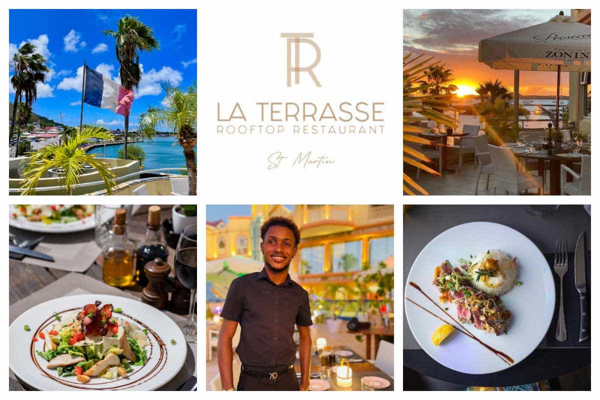 La Terrasse in Marigot - Rooftop Restaurant with Sexy Sunset on top of West Indies Shopping Mall Google Intro