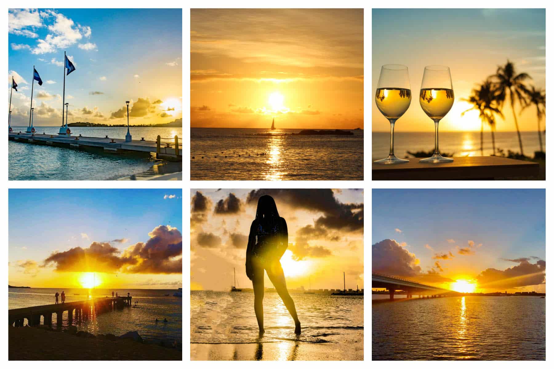 Sunset - Gorgeous yellow colors in St Maarten - St Martin right before the Sun sets