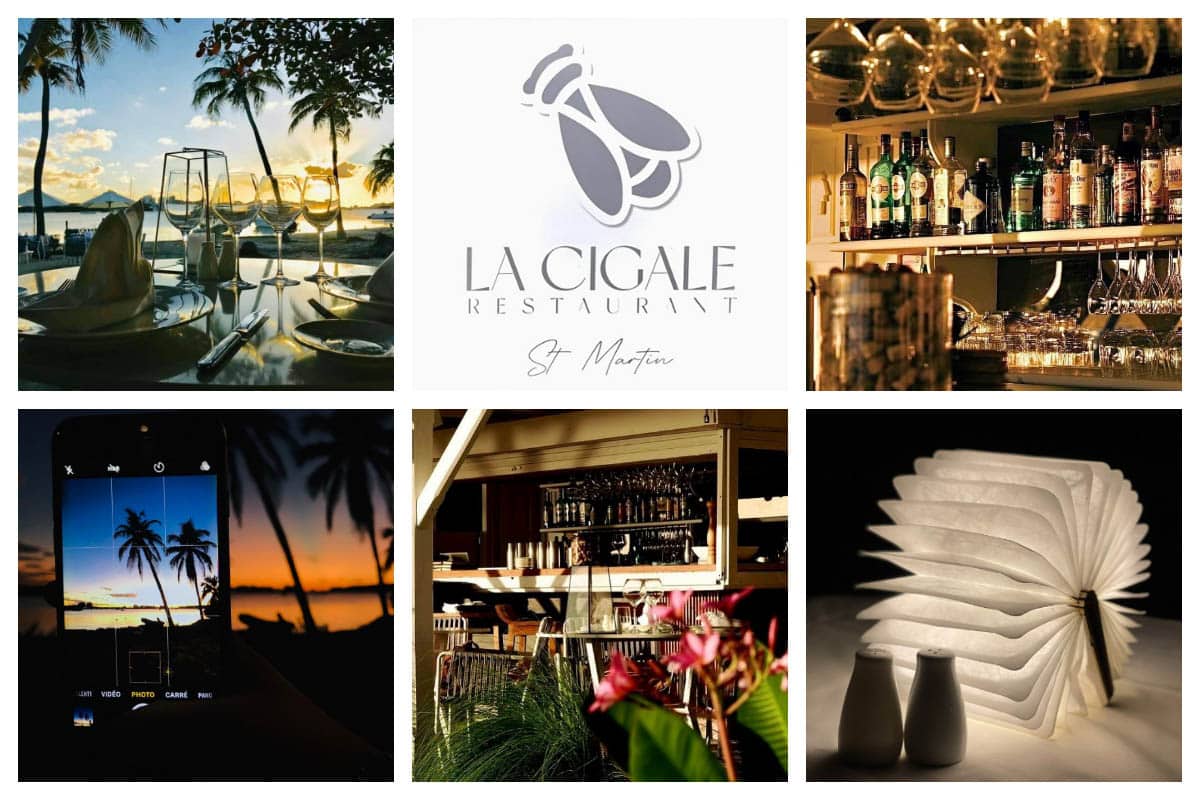 La Cigale Restaurant - Fine Dining Experience in Nettle Bay St Martin - Elegant, Chic, Beach View L