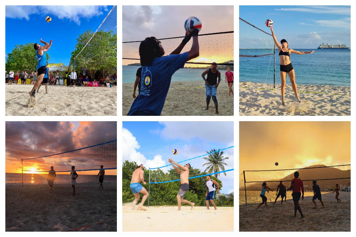 Beach Volleyball in St Martin, St Maarten - Mullet Bay, Great Bay - Sunset session