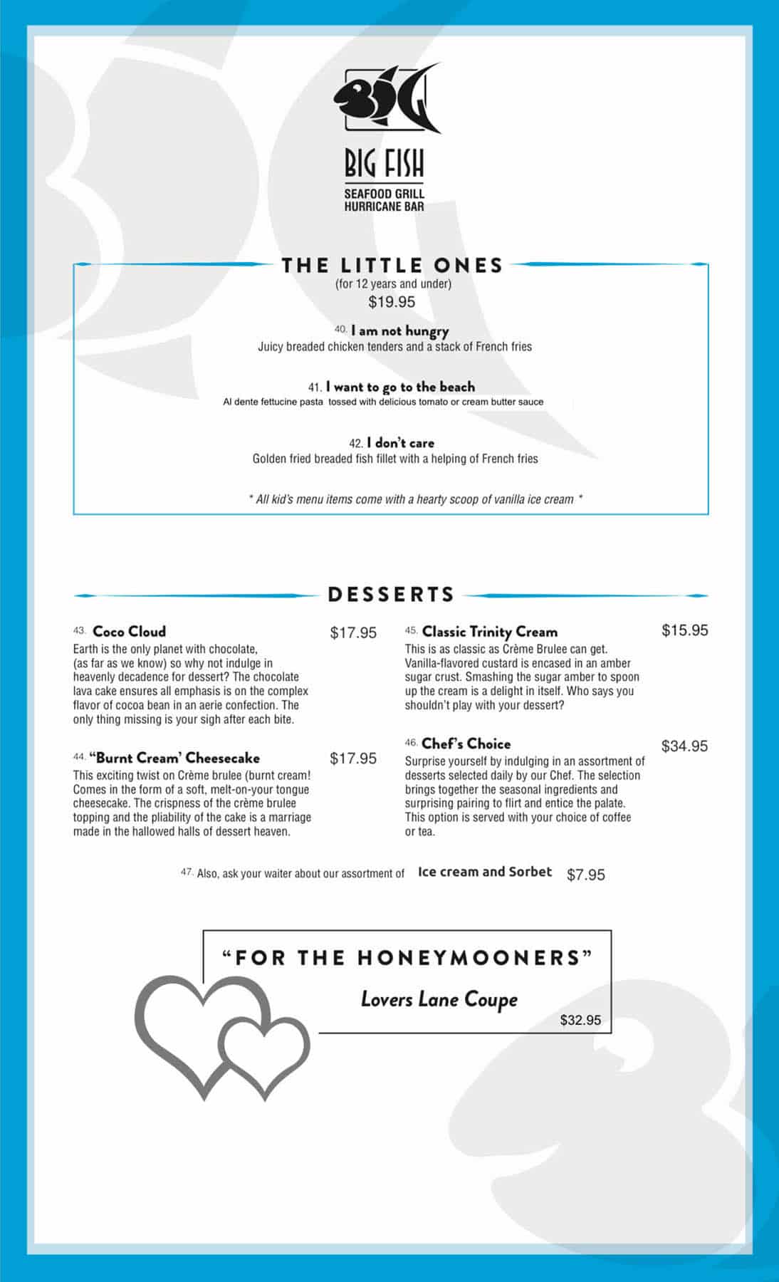 For the little ones - Kids menu, Children Restaurant 2023