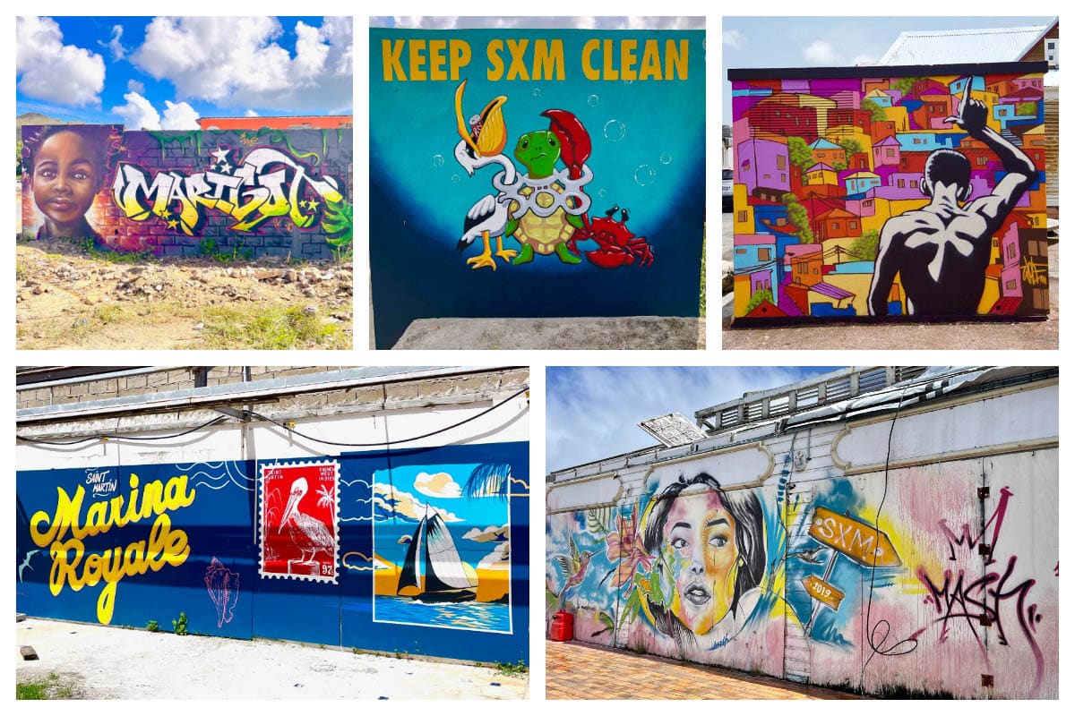 Marigot Street Art - Marina Royale, Marigot Market, Keep SXM Clean, Murals in the capital