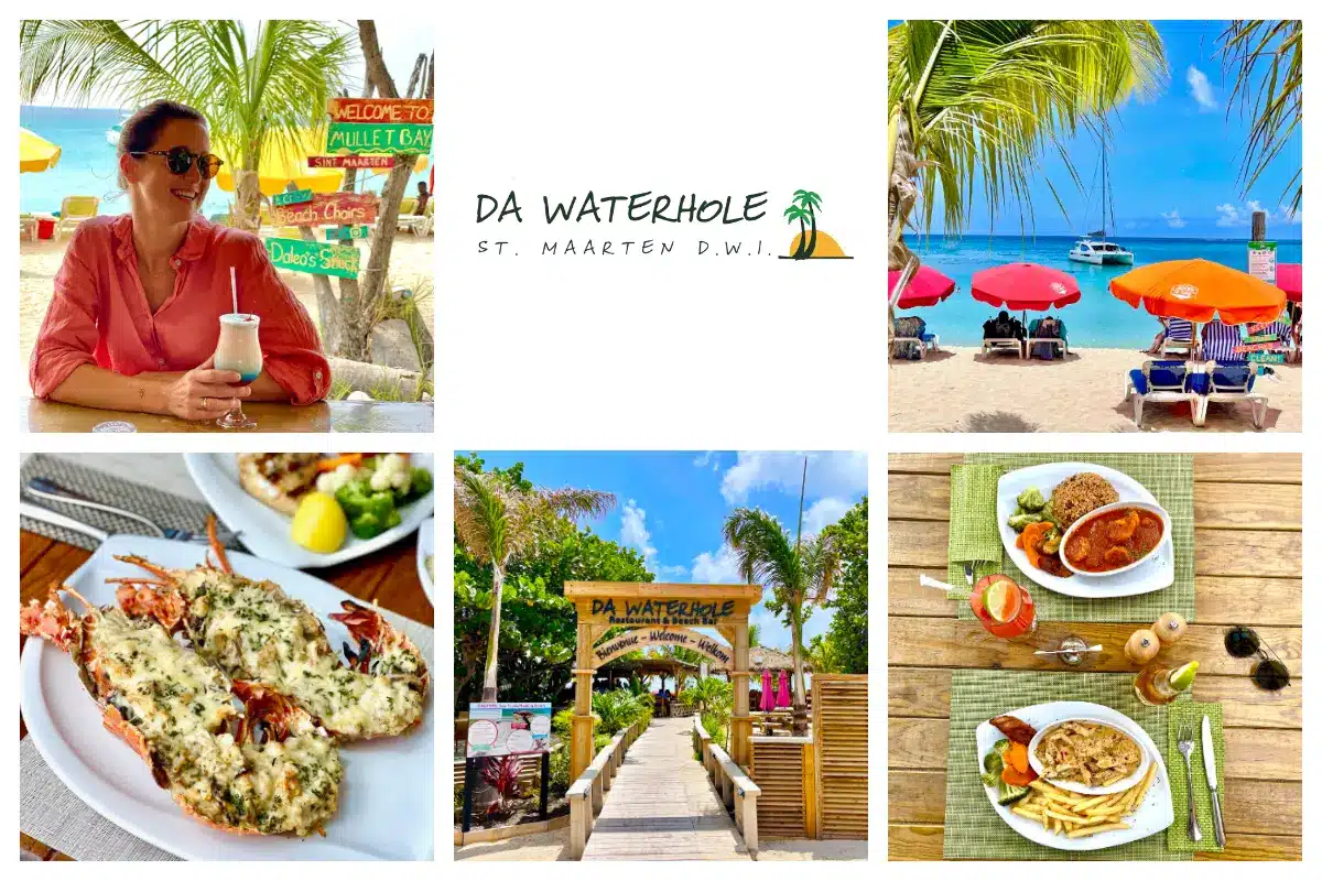 Da Waterhole - Lunch, Dinner on Mullet Bay Beach, Beach Chairs, Sunset, Lockers, Shower, Toilet, Drinks, Restaurant