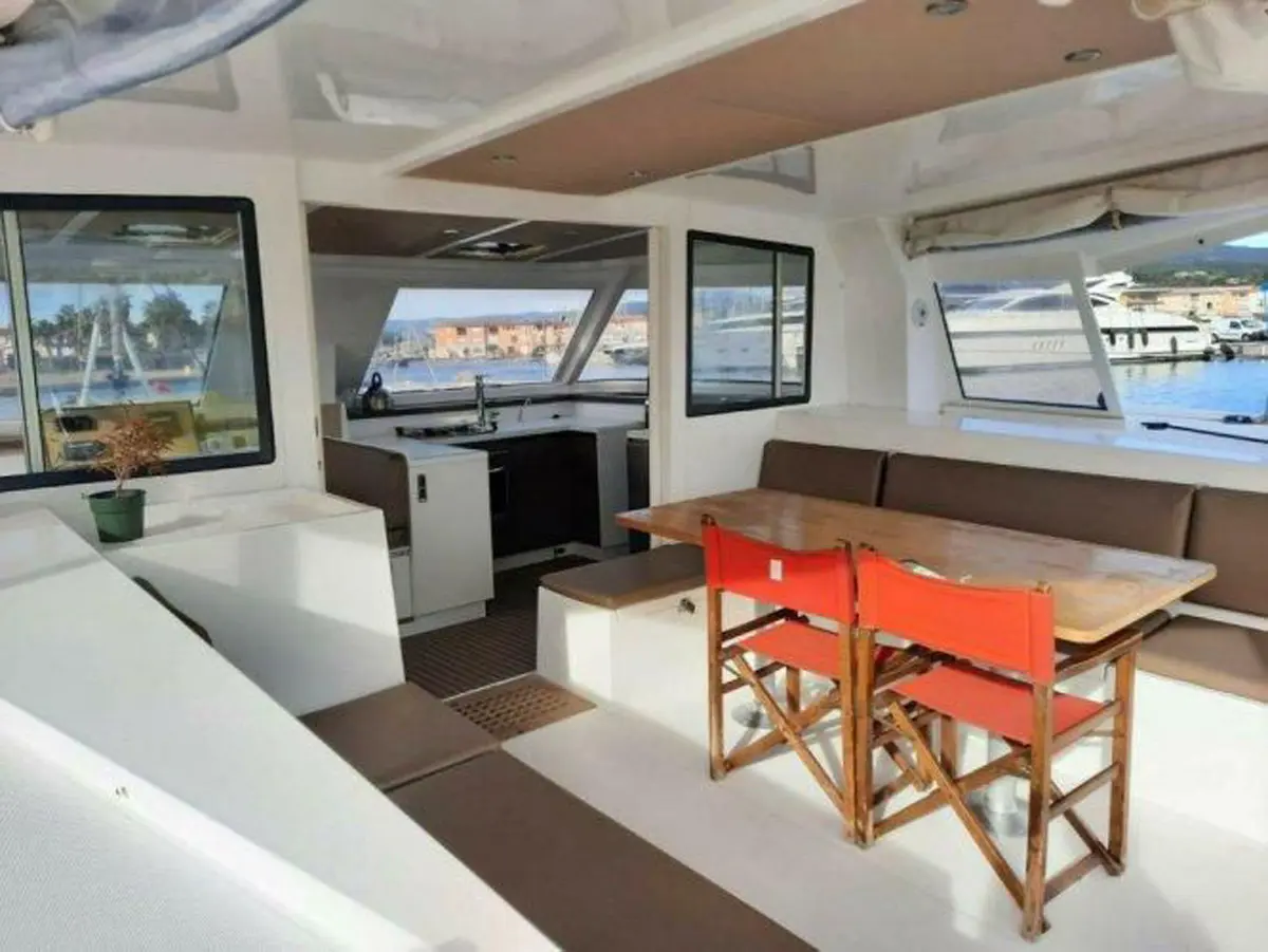 Nautitech 40FT Catamaran Inside seating - Be Happy