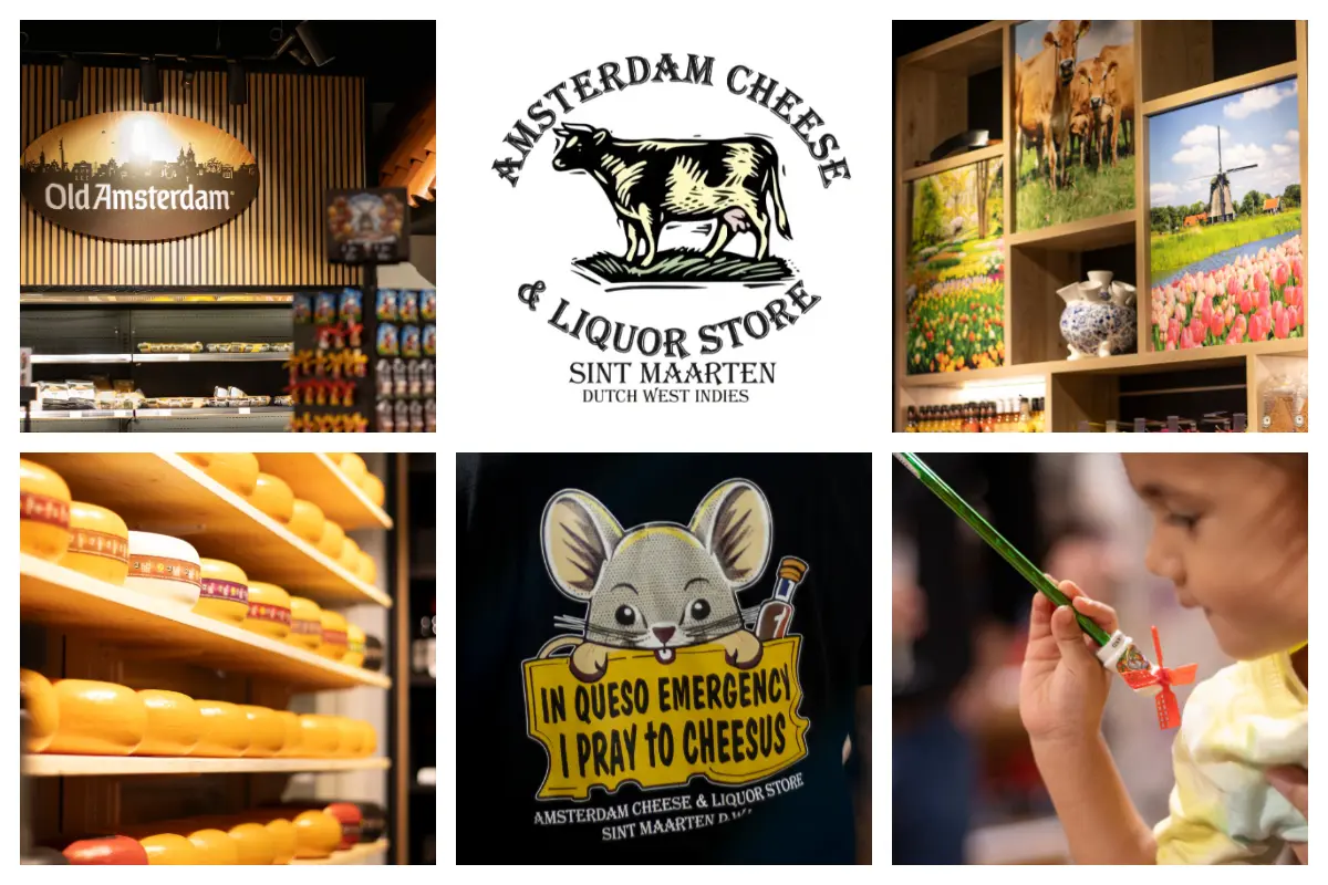 Amsterdam Cheese & Liquor Store NEW LOCATION on Emmaplein 1 in Philipsburg - Dutch Cheese, Souvenirs, Old Amsterdam