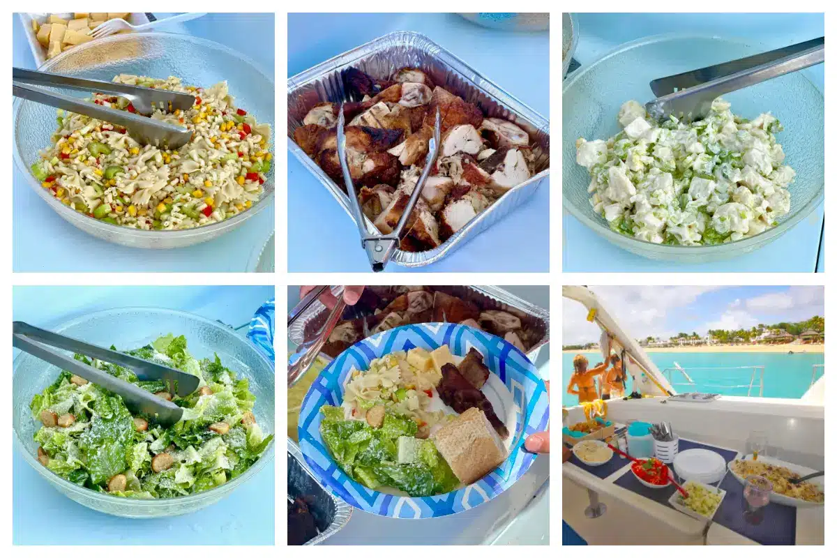 Lunch on Eagle Tours - Homemade Pasta Salad, Potato Salad, Salar, Chicken, Bread and Cheese