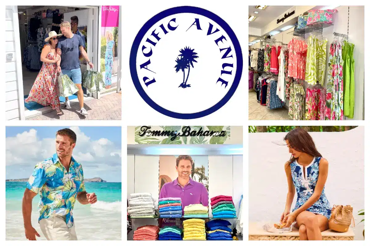 Pacific Avenue in Front Street - High End Resort Wear, Tommy Bahamas, Lilly Pulitzer, Au Noir