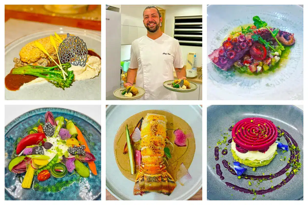 Private Chef in SXM - Chef Ours, the Bear, Poultry, Lobster, Colorful Veggies, Octopus Ceviche, Homemade Dessert