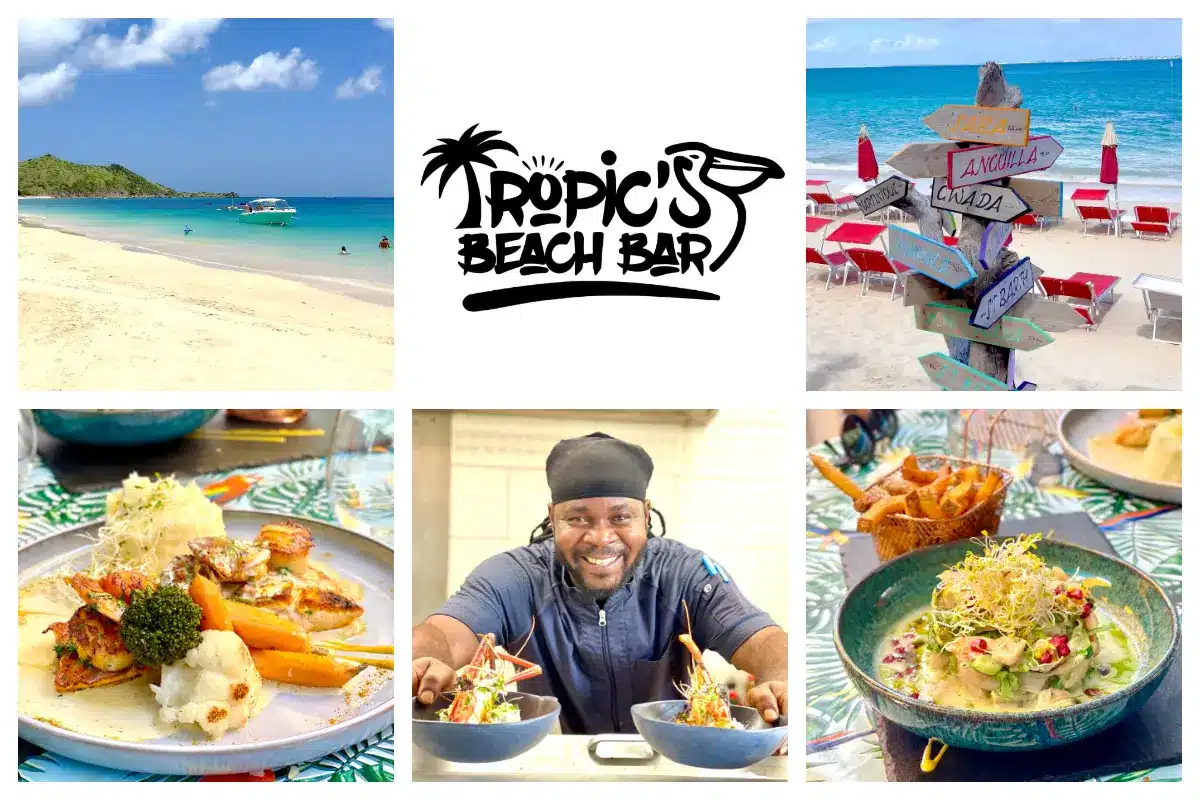 Tropic's Beach Bar in Grand Case, beautiful view and food