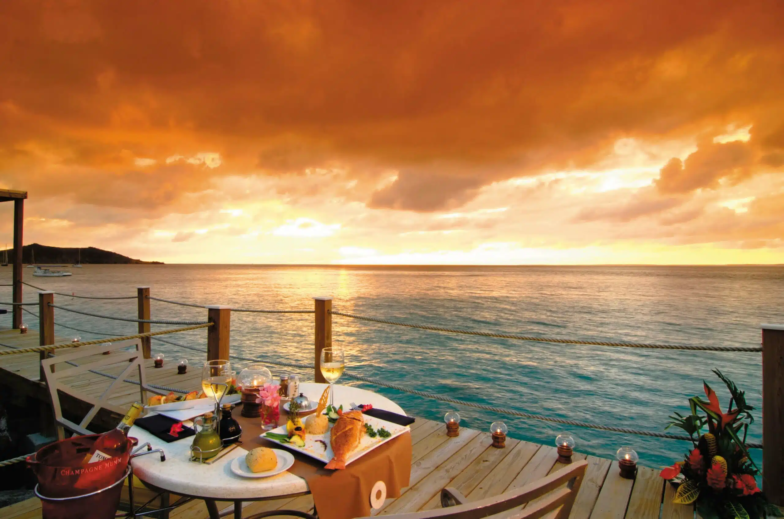 Sunset Drink Grand Case, Stunning view, Carribean Sea