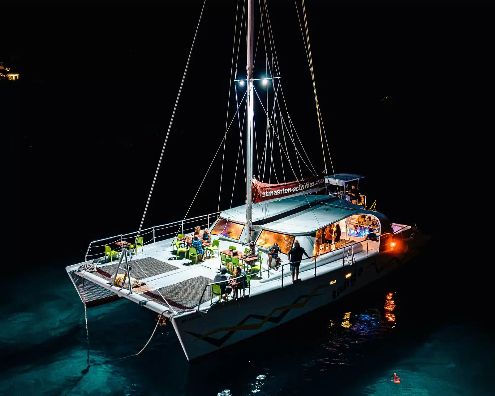 Tango Dinner, Boat View By Night, SXM