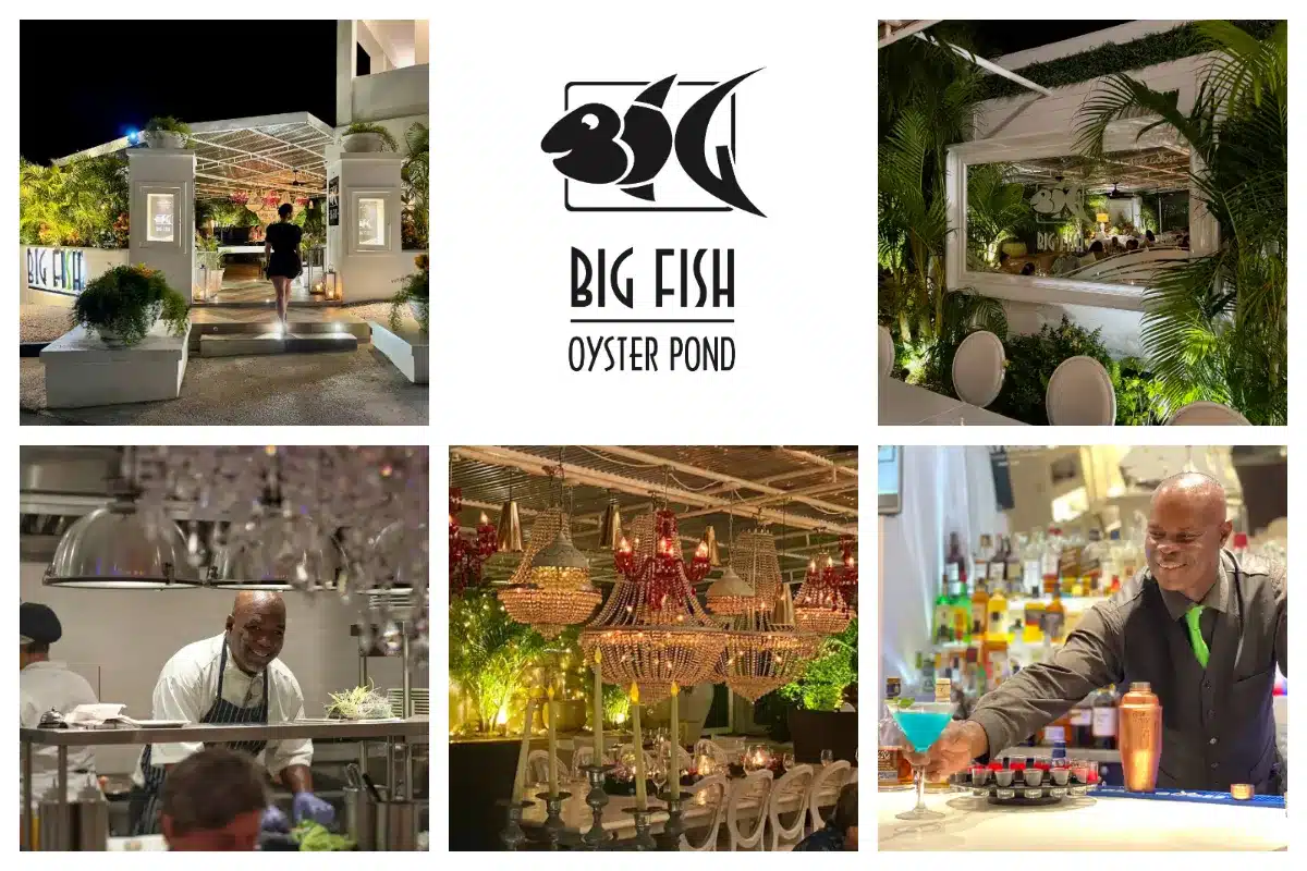 Big Fish Oyster Pond - Chic Dining Experience, Elegant white, Chandelier, Chef Leslie Martina - Manager Donna - Location