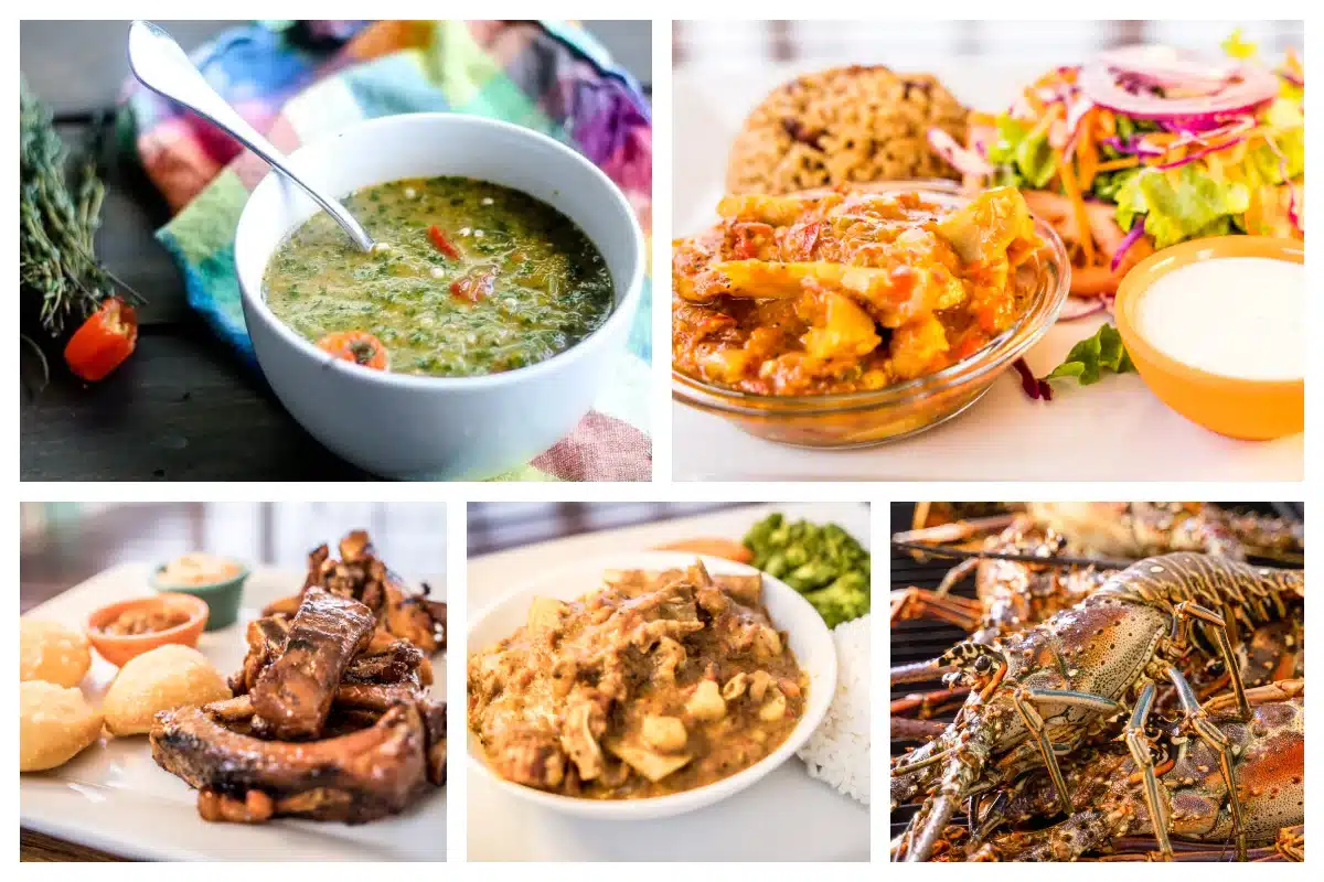 Local Food in SXM - National Dish St. Maarten - St. Martin Callaloo Soup - Conch & Dumplings - Traditional LOCAL Food