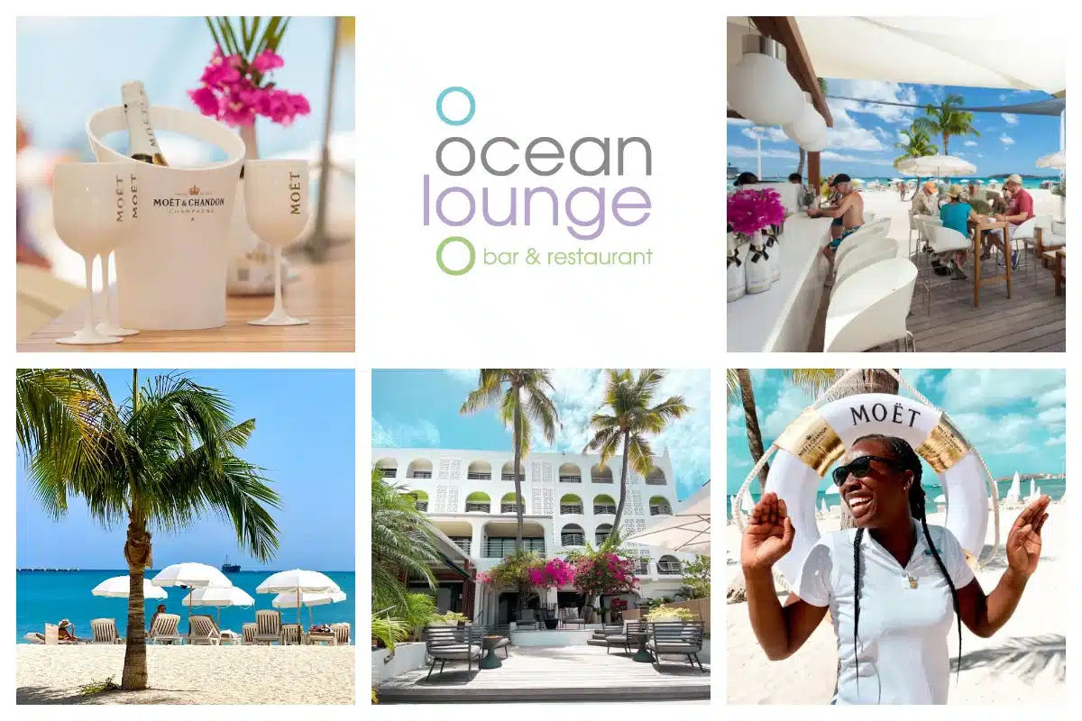 Ocean Lounge Bar and Restaurant Day - Beach Chairs, Moet Champagne at Holland House Beach Hotel