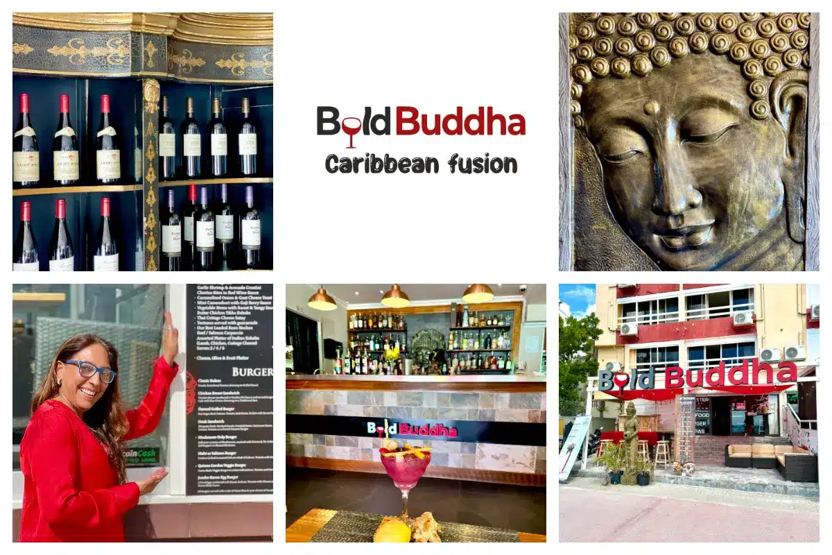 Bold Buddha Caribbean Fusion Restaurant in Philipsburg, Indoor AC and Outdoor Oceanview Seating