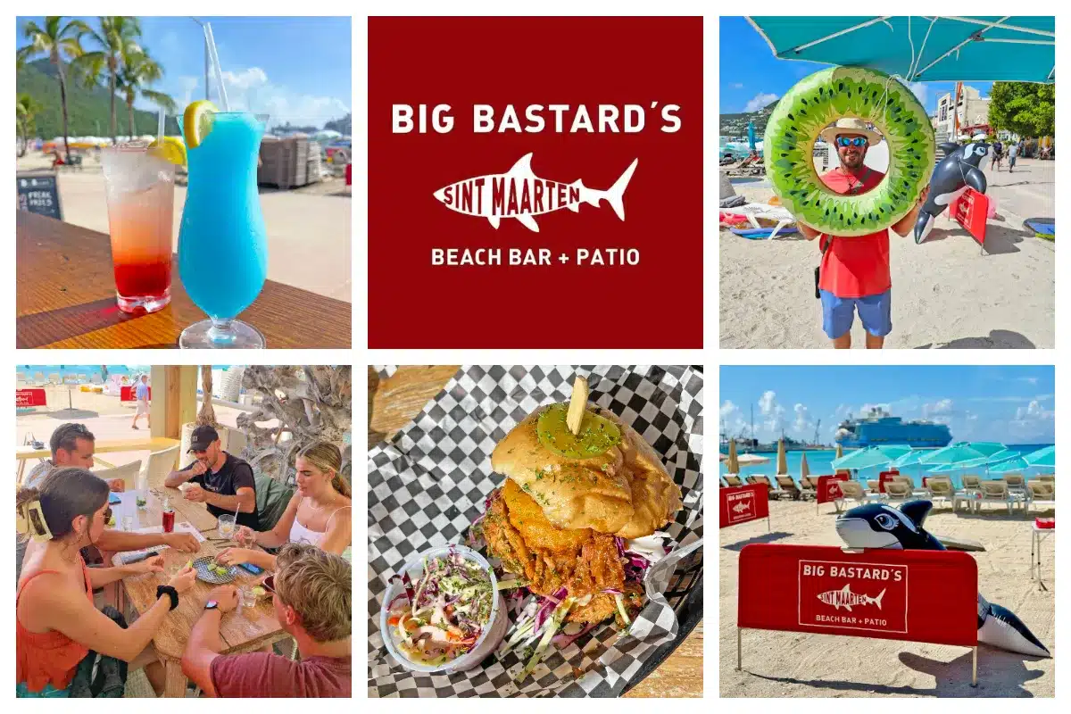 Big Bastard's Beach Bar and Comfort Food - Fun Place on the Boardwalk in Philipsburg