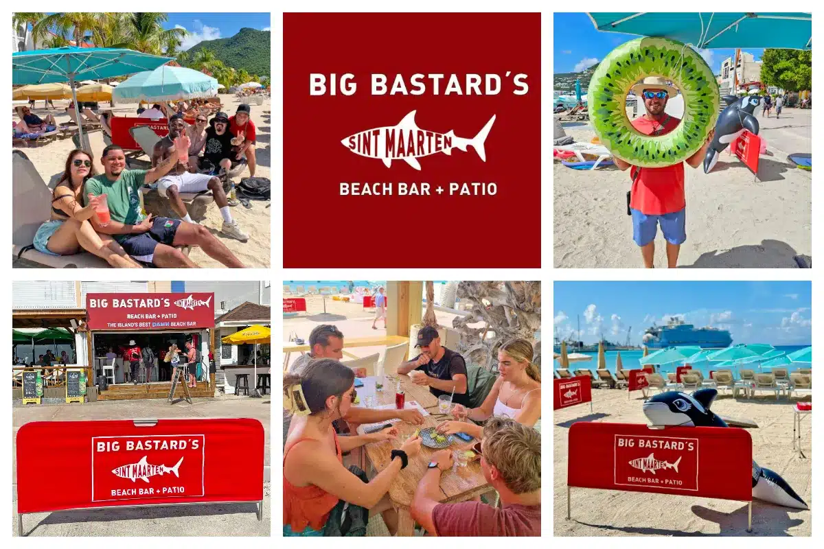 Big Bastard's Beach Bar and Comfort Food - Fun Place on the Boardwalk in Philipsburg