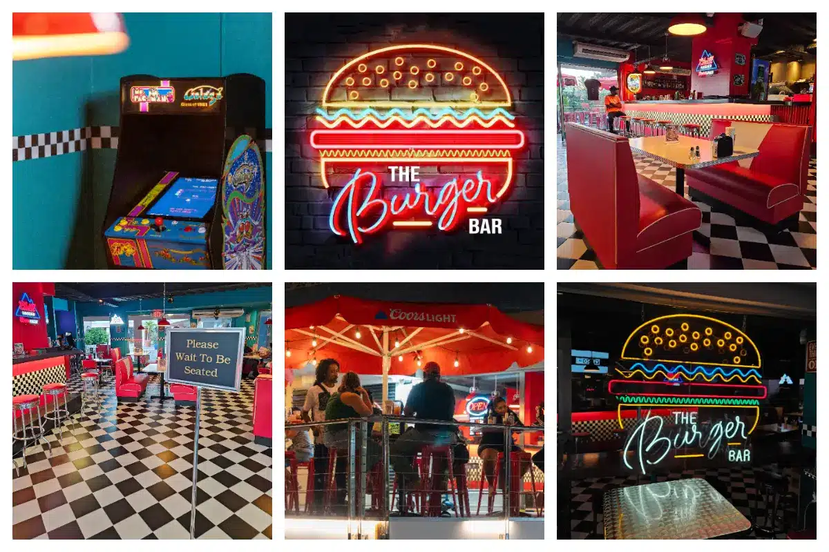 The Burger Bar - American Style Diner in Maho with View over Maho Beach for plane spotting! Location