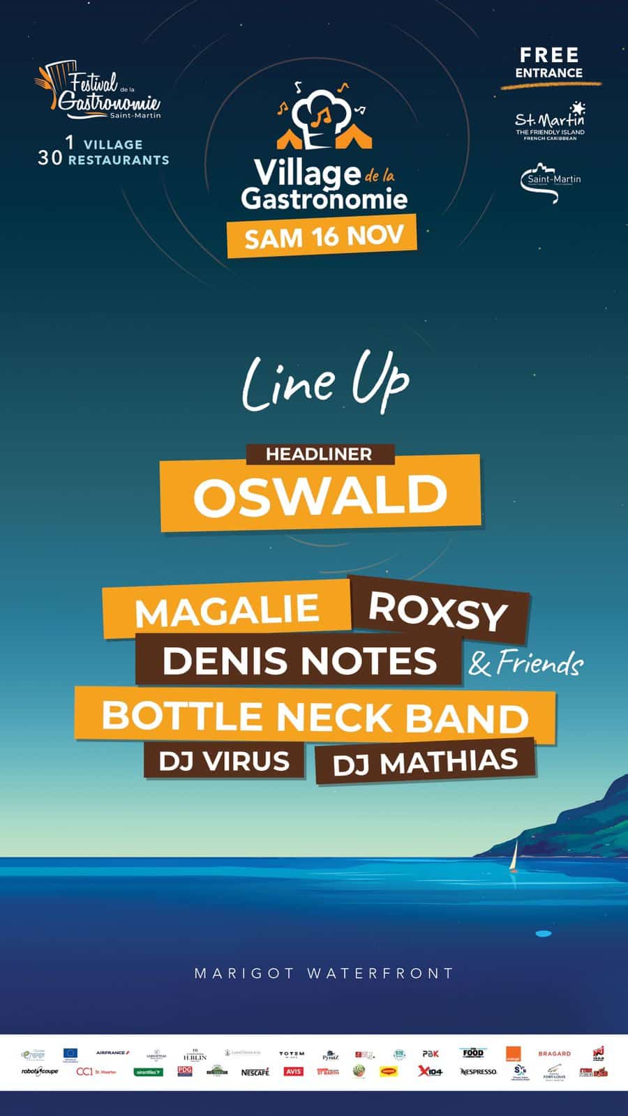 Line Up Festival de La Gastronomie Saturday - Zouk Night in Marigot